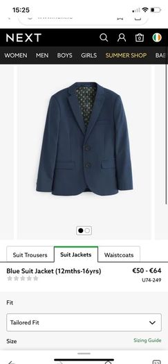 Age 7 boys suit navy 3 piece