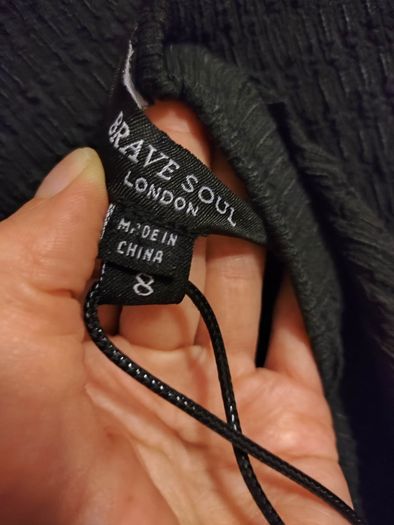 Textured Black Maxi Dress BRAVE SOUL London Size UK 8