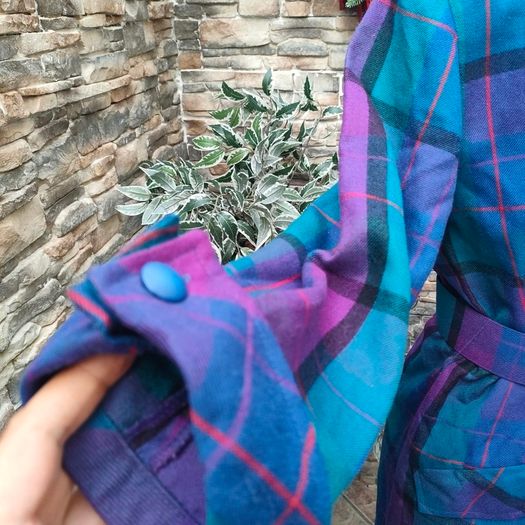 Vintage plaid purple and blue Blazer Dress