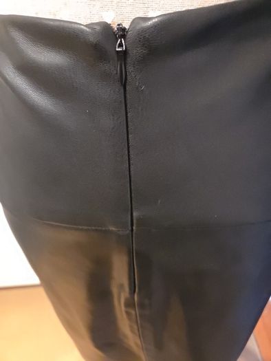 zara black faux leather skirt uk10