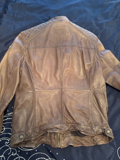 Womens Brown leather jacket size 12-14uk