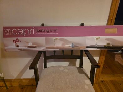 Capri 120cm Floating Wall Shelf In A Light Oak Effect Finish For Sale ...