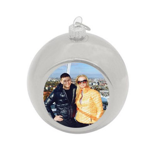 Personalised Christmas Bauble Ornament with Mirror Silver Finish