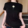 Black Daisy Graphic T-Shirt - Size S/36 Image 2