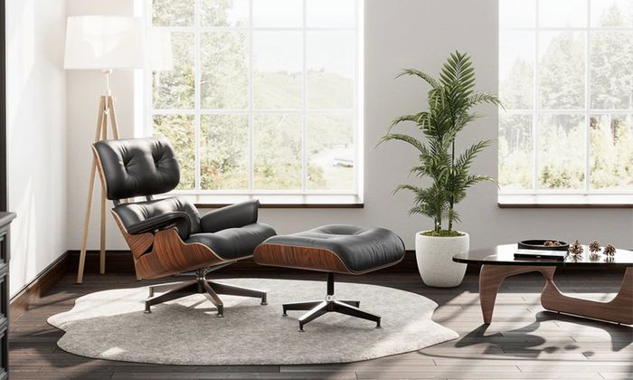 Replica Lounge Chair with Ottoman NORMAL W Palisander