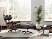 Replica Lounge Chair with Ottoman NORMAL W Palisander