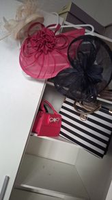 wedding hats and matching bags