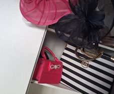 wedding hats and matching bags