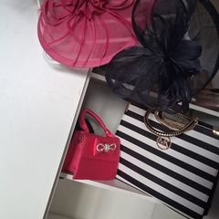 wedding hats and matching bags