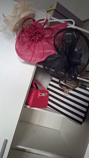 wedding hats and matching bags