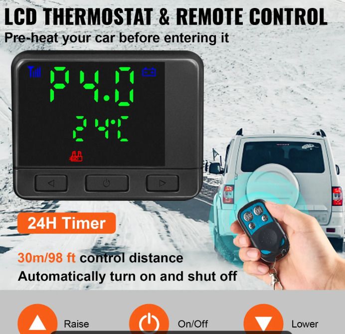 8KW 12V Diesel Air Heater  All-in-One Parking Heater with LCD & Remote Control