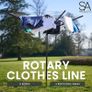 Rotary Washing Line | 45m Rotating Outdoor Washing Line | Heavy Duty Clothes Airer Outdoor | Garden Rotary Line | 4 Arm Rotary Washing Line | Washing Line Rotary with Ground Spike & Cover (FREE SHIPPING) Image 4