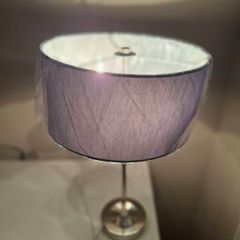 New Hall / Table Lamp Twin Bulb Grey lamp Shade,  metal & glass construction