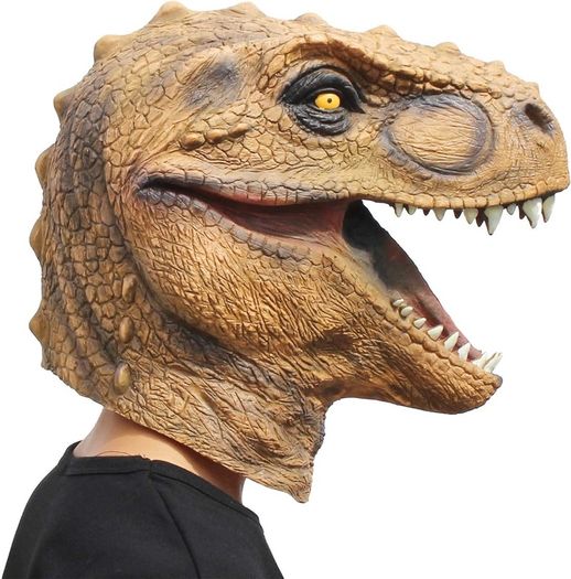Dinosaur Mask T-rex Head Latex Realistic Animal Full Head Mask for Halloween Costume Party Carnival Cosplay