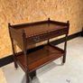 vintage two-tier mahogany serving trolley or tea cart Image 2