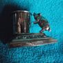Antique Silver Plate Table Vesta With Pig Striker - Early 1900's Image 9