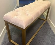 Metal frame velvet bench 100x30