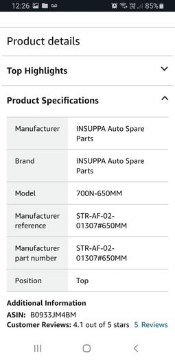 2X Universal Gas Struts