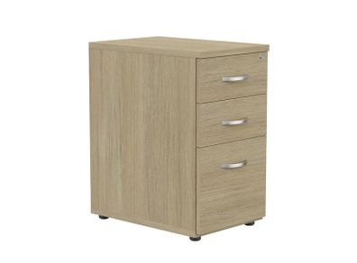 3 Drawer Desks High Pedestal Drawer 600mm Deep - Urban Oak