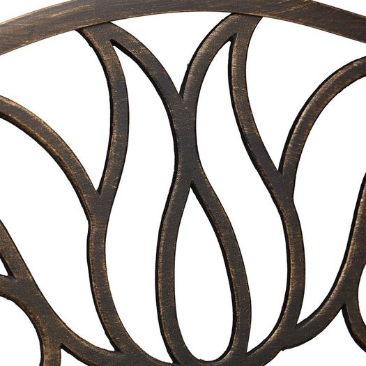 Black Bronze Metal Garden Bench 2 Seater Outdoor