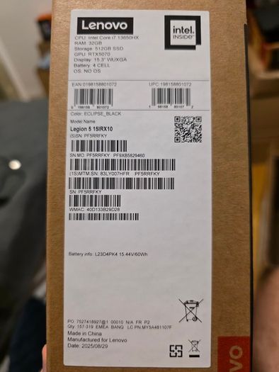 Lenovo Legion 5 15IRX10 Gaming Laptop | RTX 5070 8GB | i7-13650HX | 32GB DDR5 | 512GB SSD | Warranty