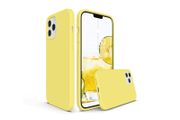 Liquid Silicone Case For iPhone 12 Pro Max Luxury Thin Soft Phone Cover New Yellow - FHT8IP12PMLK