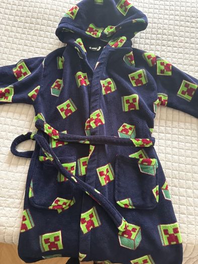 bathrobe boy M&S size 8-9 years old Minecraft