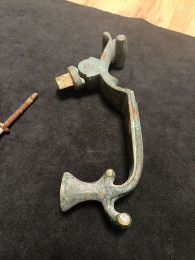 Heavy Vintage Brass Scrolling Door Knocker Great Patina