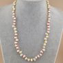 Natural Freshwater Pearl & Red Yellow Glass Beads Necklace Image 8