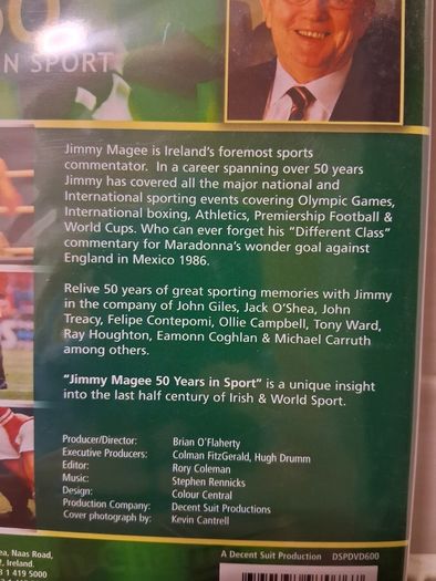 Jimmy Magee. 50 Years In Sport. Brand New In Factory Plastic DVD. Collect In Dublin Or Receive Via Post.