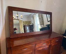 Solid hardwood sideboard with matching mirror