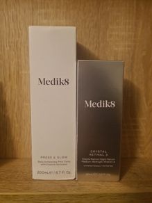 Medik8 Crystal Retinal Night Serum 30ml and Medik8 Press and Gllow 200ml