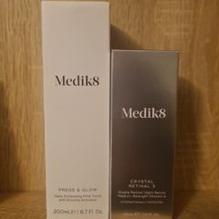 Medik8 Crystal Retinal Night Serum 30ml and Medik8 Press and Gllow 200ml