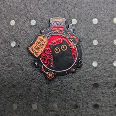 Evil cat enamel pin