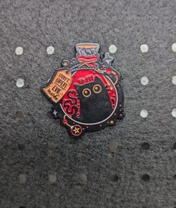 Evil cat enamel pin