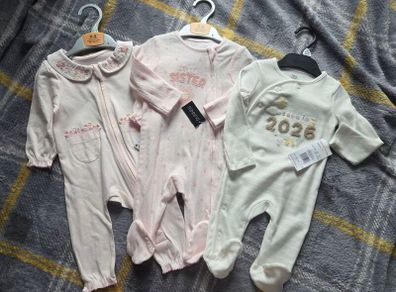 Three New Baby Girls Romper Sets