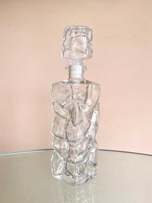 Vintage French Glass Decanter / Carafe, Mid Century, Whitefriars Style