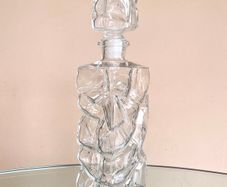 Vintage French Glass Decanter / Carafe, Mid Century, Whitefriars Style