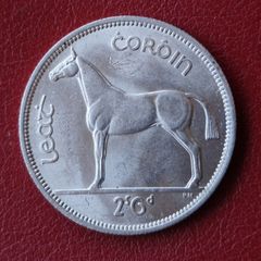 Eire UNC 1940 Half Crown Silver Coin with full lustre