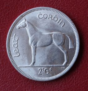 Eire UNC 1940 Half Crown Silver Coin with full lustre