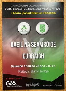 2018 Curry v Shamrock Gaels - GAA Sligo Intermediate Football Final Programme