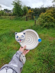 Ceramic cat baby plate postage possible