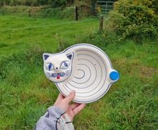 Ceramic cat baby plate postage possible