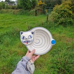 Ceramic cat baby plate postage possible