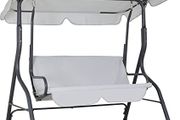 Garden Hammock 3 Seater Swing Chair Patio Bench Seat with Canopy Outdoor - Olive