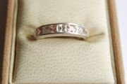 Vintage 925 Sterling Silver Ring with Pink and Clear Stones size Q - 3,0g
