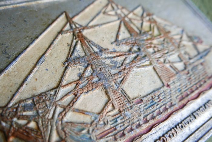 HMS Victory , Portsmouth , Vintage aluminum plate 10" x 6,5"