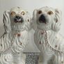 Vintage pair of Staffordshire pottery mantel dogs Image 2