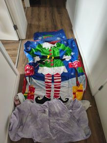Kids Single Christmas "Elf Dress-Up" Duvet Cover Set with Matching Fitted Sheet