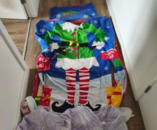 Kids Single Christmas "Elf Dress-Up" Duvet Cover Set with Matching Fitted Sheet